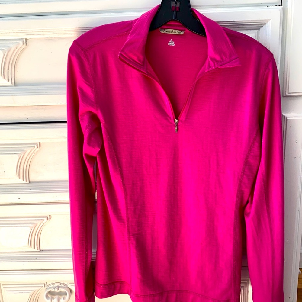 Smart Wool pink base layer 100% merino wool top